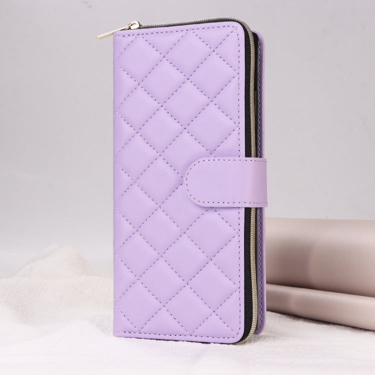 Crossbody Rhombic Zipper Tower Buckle Leather Phone Case with Lanyard, For Samsung Galaxy S22+ 5G, For Samsung Galaxy S22 5G, For Samsung Galaxy S21 FE 5G, For Samsung Galaxy S21 5G, For Samsung Galaxy S21+ 5G, For Samsung Galaxy S21 Ultra 5G