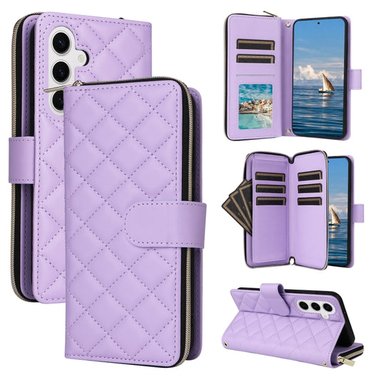 Crossbody Rhombic Zipper Tower Buckle Leather Phone Case with Lanyard, For Samsung Galaxy S24 5G, For Samsung Galaxy S23 FE 5G, For Samsung Galaxy S23 Ultra 5G, For Samsung Galaxy S23+