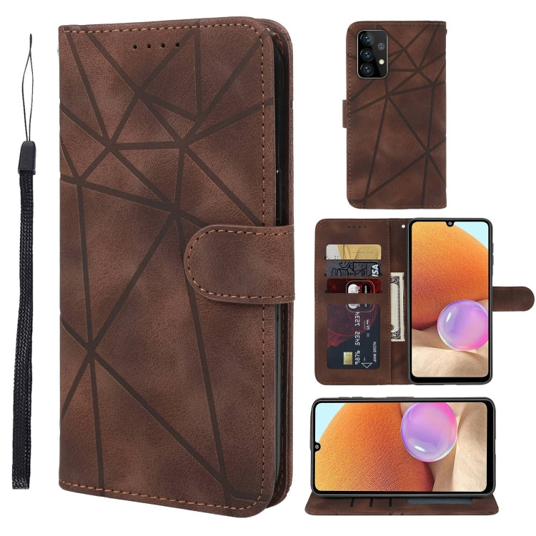 Skin Feel Geometric Lines Leather Phone Case, For Samsung Galaxy A03s US, For Samsung Galaxy A22 4G, For Samsung Galaxy A22 5G, For Samsung Galaxy S21 FE 5G, For Samsung Galaxy A32 4G