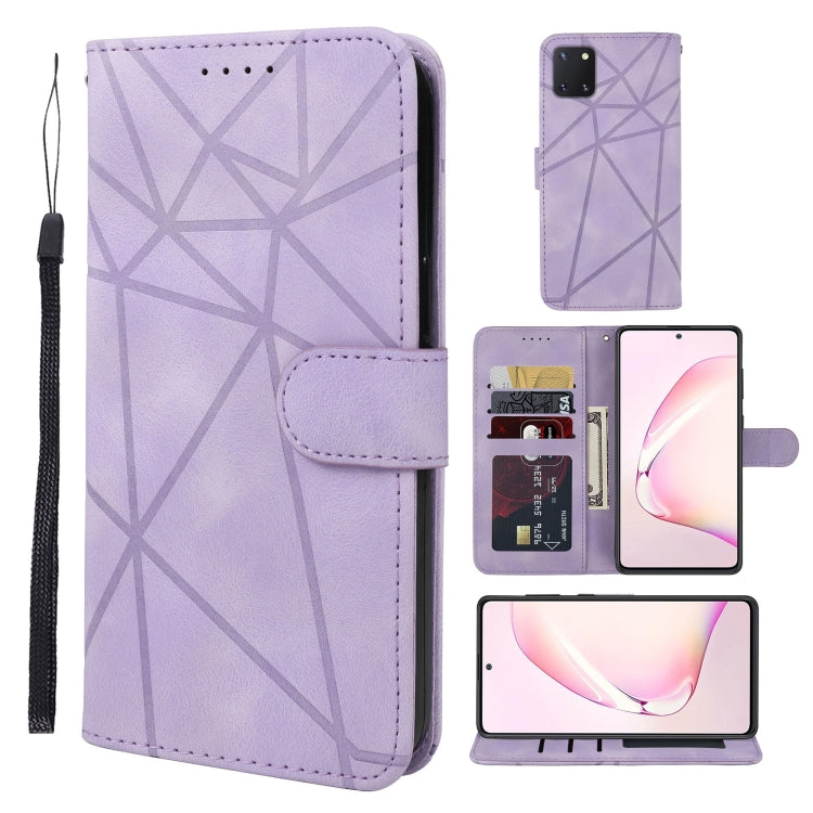 Skin Feel Geometric Lines Leather Phone Case, For Samsung Galaxy S20 Ultra, For Samsung Galaxy S20, For Samsung Galaxy S20+, For Samsung Galaxy S10 Lite, For Samsung Galaxy Note10 Lite