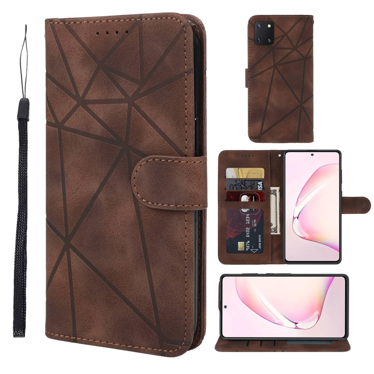 Skin Feel Geometric Lines Leather Phone Case, For Samsung Galaxy S20 Ultra, For Samsung Galaxy S20, For Samsung Galaxy S20+, For Samsung Galaxy S10 Lite, For Samsung Galaxy Note10 Lite