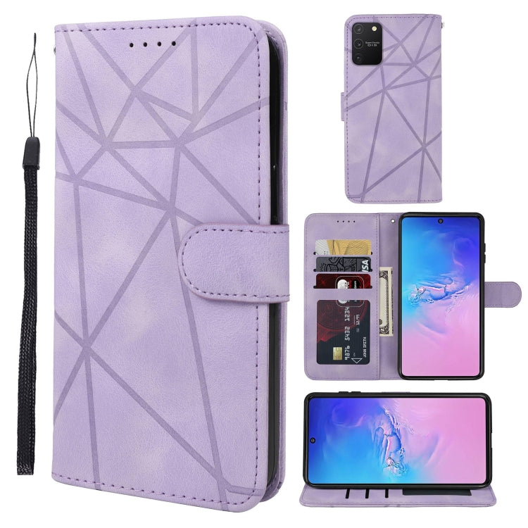 Skin Feel Geometric Lines Leather Phone Case, For Samsung Galaxy S20 Ultra, For Samsung Galaxy S20, For Samsung Galaxy S20+, For Samsung Galaxy S10 Lite, For Samsung Galaxy Note10 Lite