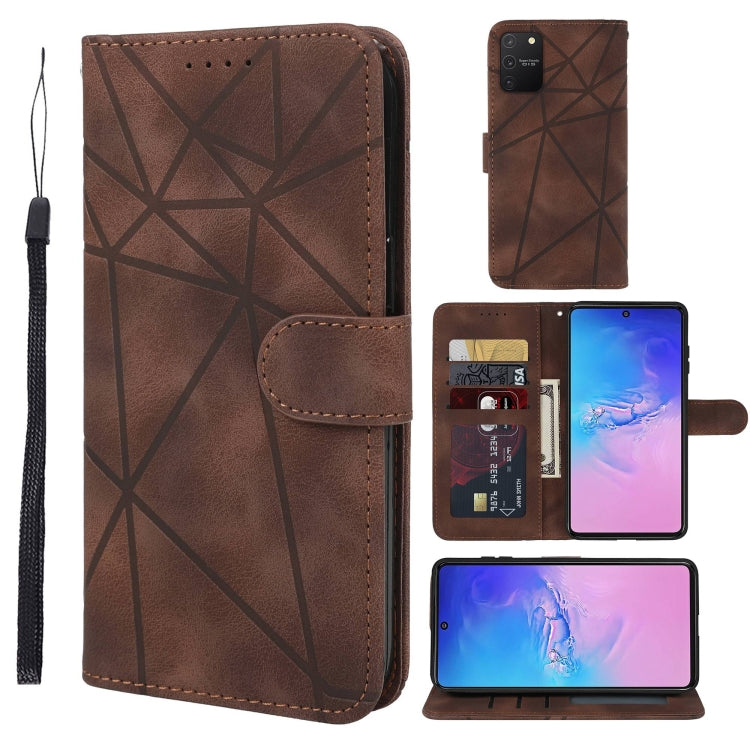 Skin Feel Geometric Lines Leather Phone Case, For Samsung Galaxy S20 Ultra, For Samsung Galaxy S20, For Samsung Galaxy S20+, For Samsung Galaxy S10 Lite, For Samsung Galaxy Note10 Lite