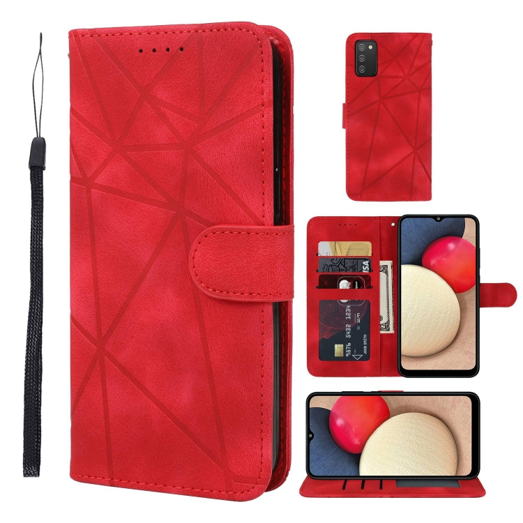 Skin Feel Geometric Lines Leather Phone Case, For Samsung Galaxy S21+ 5G, For Samsung Galaxy S21 Ultra 5G, For Samsung Galaxy A02s US, For Samsung Galaxy A42 5G