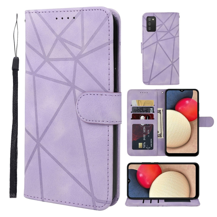 Skin Feel Geometric Lines Leather Phone Case, For Samsung Galaxy S21+ 5G, For Samsung Galaxy S21 Ultra 5G, For Samsung Galaxy A02s US, For Samsung Galaxy A42 5G