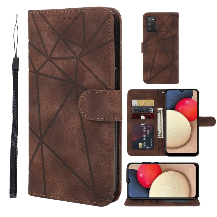 Skin Feel Geometric Lines Leather Phone Case, For Samsung Galaxy S21+ 5G, For Samsung Galaxy S21 Ultra 5G, For Samsung Galaxy A02s US, For Samsung Galaxy A42 5G