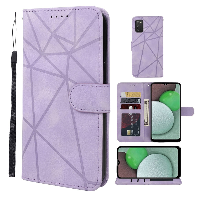 Skin Feel Geometric Lines Leather Phone Case, For Samsung Galaxy A03s US, For Samsung Galaxy A22 4G, For Samsung Galaxy A22 5G, For Samsung Galaxy S21 FE 5G, For Samsung Galaxy A32 4G