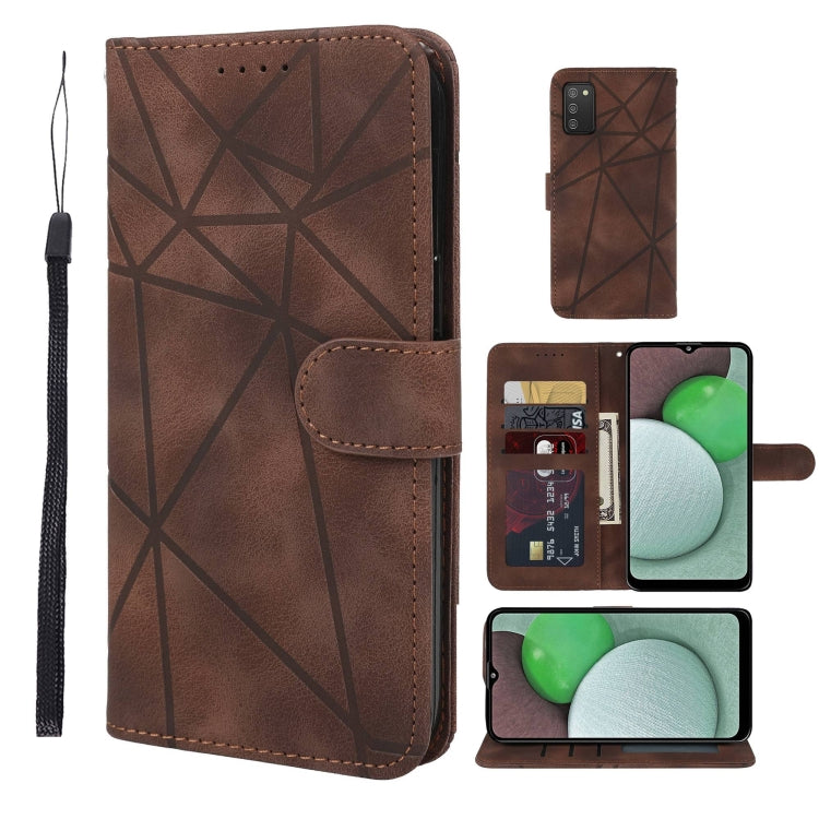 Skin Feel Geometric Lines Leather Phone Case, For Samsung Galaxy A03s US, For Samsung Galaxy A22 4G, For Samsung Galaxy A22 5G, For Samsung Galaxy S21 FE 5G, For Samsung Galaxy A32 4G