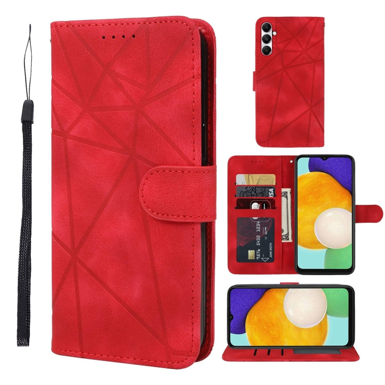 Skin Feel Geometric Lines Leather Phone Case
