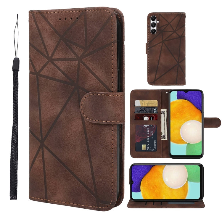 Skin Feel Geometric Lines Leather Phone Case