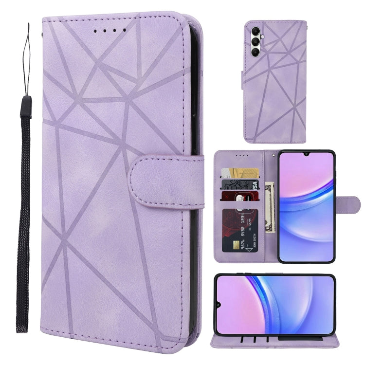 Skin Feel Geometric Lines Leather Phone Case, For Samsung Galaxy S24 / S25 5G, For Samsung Galaxy S24+ / S25+ 5G, For Samsung Galaxy S24 FE 5G, For Samsung Galaxy A15, For Samsung Galaxy A55 5G