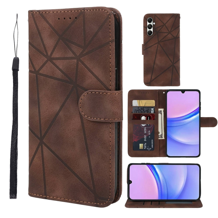 Skin Feel Geometric Lines Leather Phone Case, For Samsung Galaxy S24 / S25 5G, For Samsung Galaxy S24+ / S25+ 5G, For Samsung Galaxy S24 FE 5G, For Samsung Galaxy A15, For Samsung Galaxy A55 5G