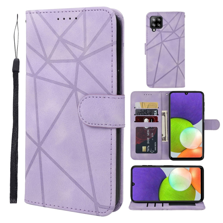 Skin Feel Geometric Lines Leather Phone Case, For Samsung Galaxy A03s US, For Samsung Galaxy A22 4G, For Samsung Galaxy A22 5G, For Samsung Galaxy S21 FE 5G, For Samsung Galaxy A32 4G