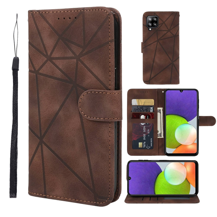 Skin Feel Geometric Lines Leather Phone Case, For Samsung Galaxy A03s US, For Samsung Galaxy A22 4G, For Samsung Galaxy A22 5G, For Samsung Galaxy S21 FE 5G, For Samsung Galaxy A32 4G