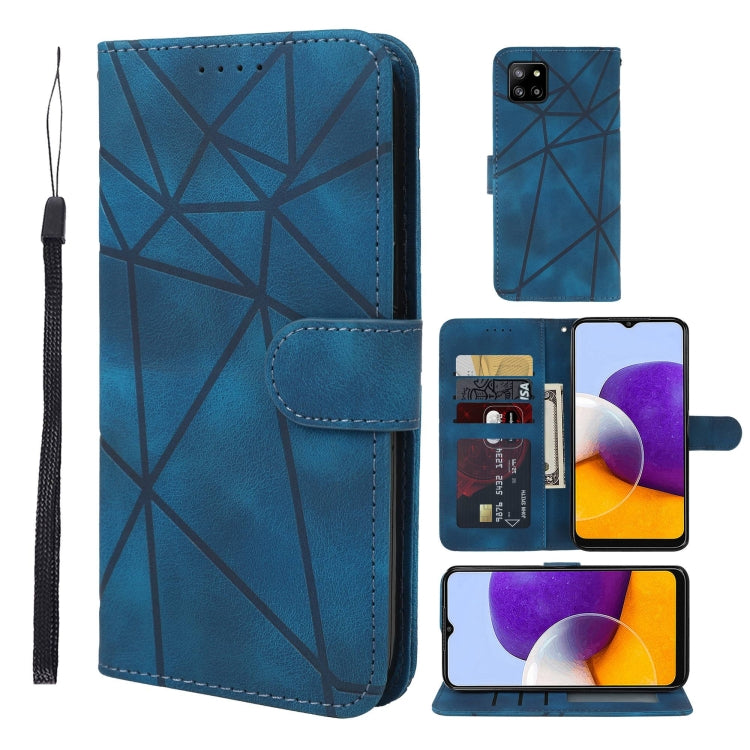 Skin Feel Geometric Lines Leather Phone Case, For Samsung Galaxy A03s US, For Samsung Galaxy A22 4G, For Samsung Galaxy A22 5G, For Samsung Galaxy S21 FE 5G, For Samsung Galaxy A32 4G