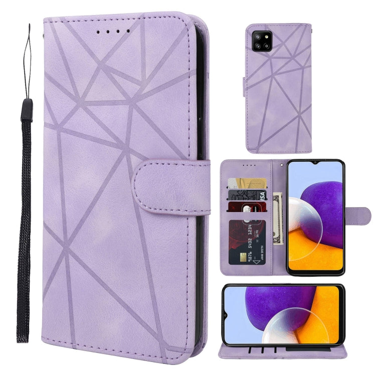 Skin Feel Geometric Lines Leather Phone Case, For Samsung Galaxy A03s US, For Samsung Galaxy A22 4G, For Samsung Galaxy A22 5G, For Samsung Galaxy S21 FE 5G, For Samsung Galaxy A32 4G