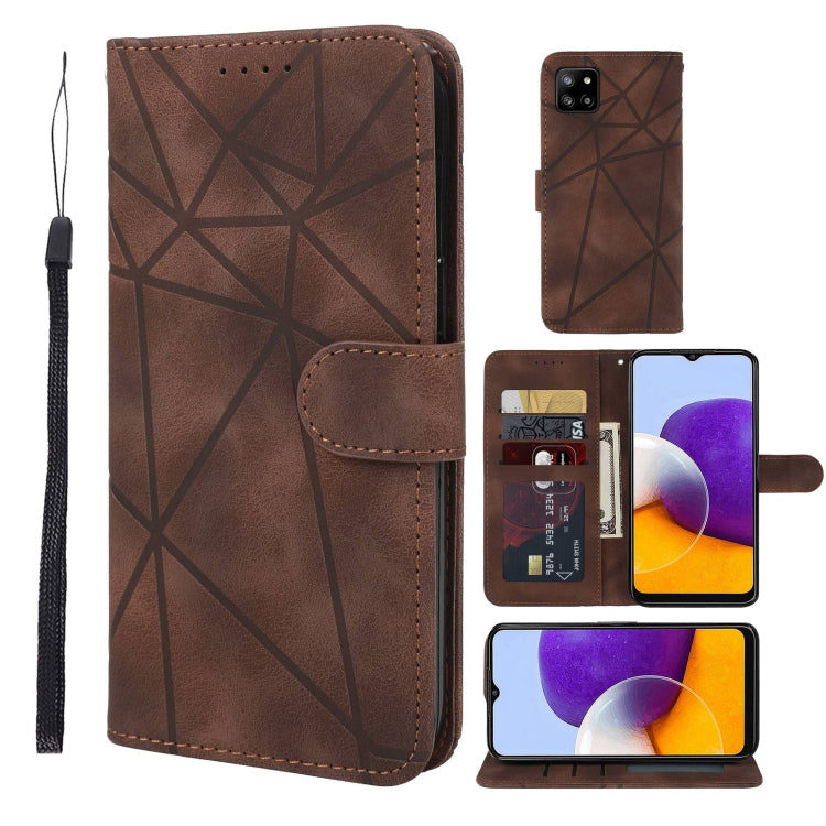 Skin Feel Geometric Lines Leather Phone Case, For Samsung Galaxy A03s US, For Samsung Galaxy A22 4G, For Samsung Galaxy A22 5G, For Samsung Galaxy S21 FE 5G, For Samsung Galaxy A32 4G