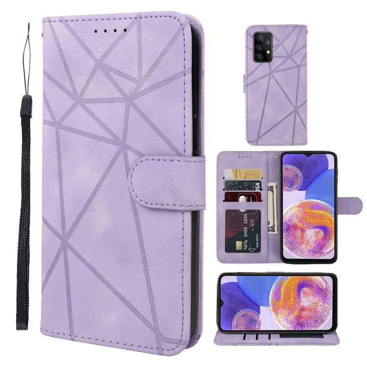 Skin Feel Geometric Lines Leather Phone Case, For Samsung Galaxy S20 FE, For Samsung Galaxy A23, For Samsung Galaxy S22 Ultra 5G, For Samsung Galaxy S22+ 5G, For Samsung Galaxy S22 5G