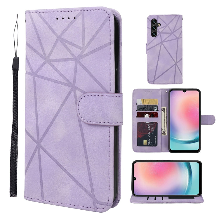 Skin Feel Geometric Lines Leather Phone Case, For Samsung Galaxy S23 FE 5G, For Samsung Galaxy A24 4G, For Samsung Galaxy A14 5G / 4G, For Samsung Galaxy A34 5G, For Samsung Galaxy A54 5G