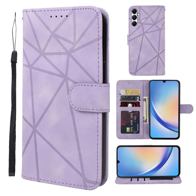 Skin Feel Geometric Lines Leather Phone Case, For Samsung Galaxy S23 FE 5G, For Samsung Galaxy A24 4G, For Samsung Galaxy A14 5G / 4G, For Samsung Galaxy A34 5G, For Samsung Galaxy A54 5G