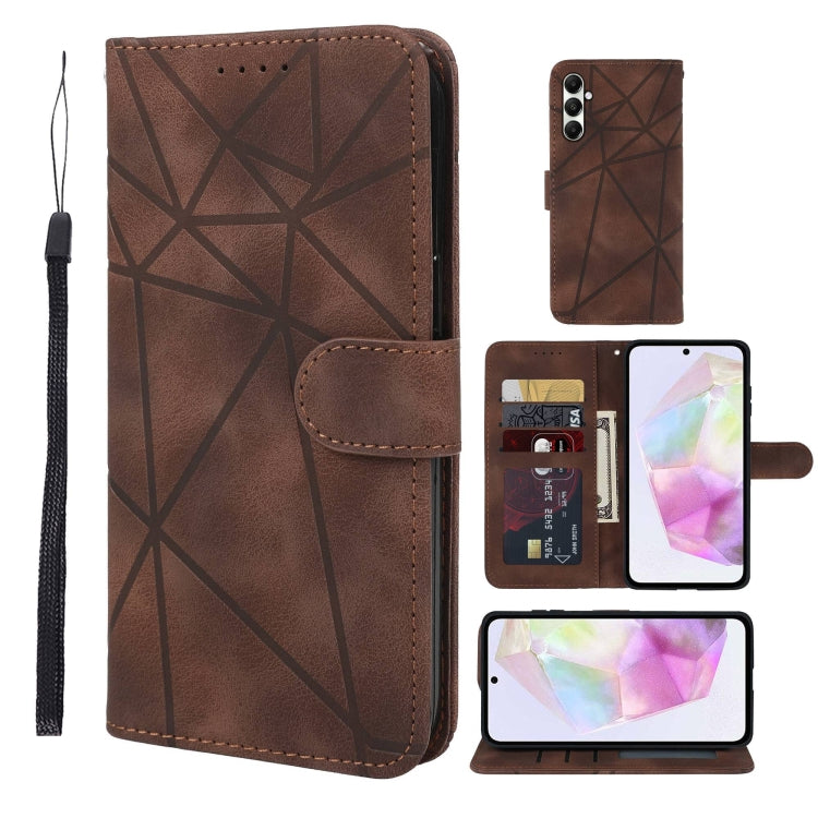 Skin Feel Geometric Lines Leather Phone Case, For Samsung Galaxy A35 5G, For Samsung Galaxy S24 Ultra 5G, For Samsung Galaxy A05, For Samsung Galaxy A05s, For Samsung Galaxy A25 5G