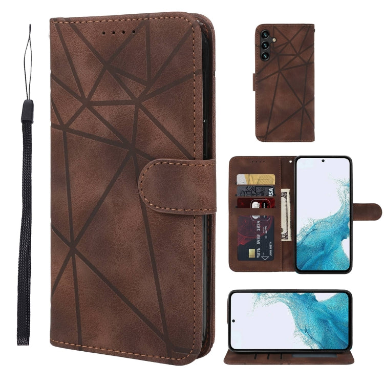 Skin Feel Geometric Lines Leather Phone Case, For Samsung Galaxy S23 FE 5G, For Samsung Galaxy A24 4G, For Samsung Galaxy A14 5G / 4G, For Samsung Galaxy A34 5G, For Samsung Galaxy A54 5G