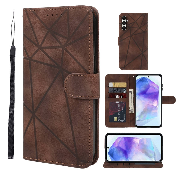 Skin Feel Geometric Lines Leather Phone Case, For Samsung Galaxy S24 / S25 5G, For Samsung Galaxy S24+ / S25+ 5G, For Samsung Galaxy S24 FE 5G, For Samsung Galaxy A15, For Samsung Galaxy A55 5G