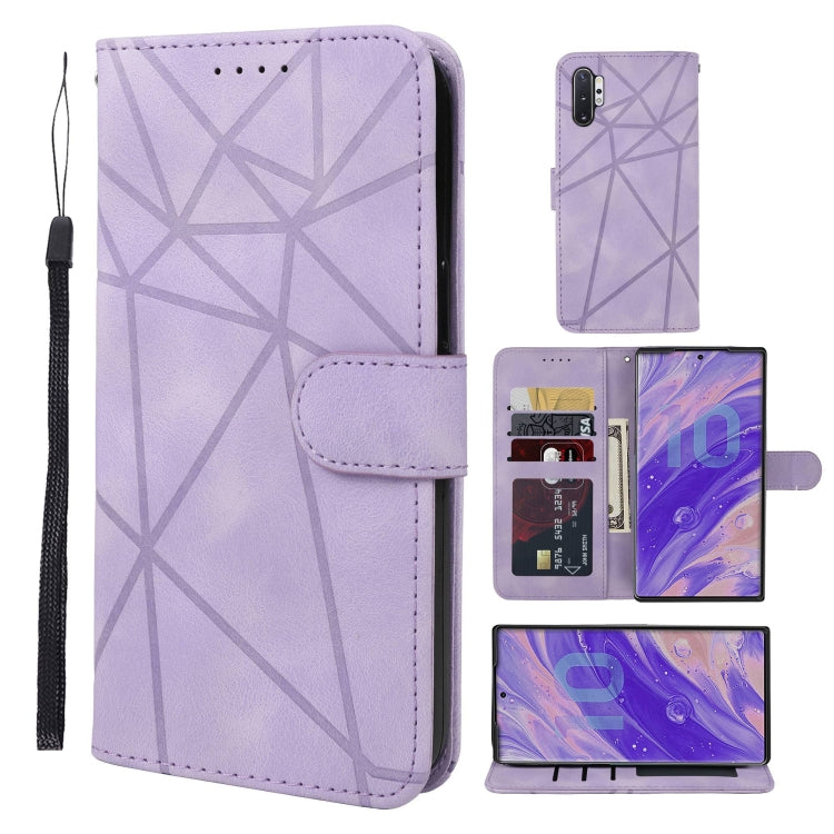 Skin Feel Geometric Lines Leather Phone Case, For Samsung Galaxy Note10, For Samsung Galaxy Note10+, For Samsung Galaxy S10 5G, For Samsung Galaxy A50, For Samsung Galaxy S10+