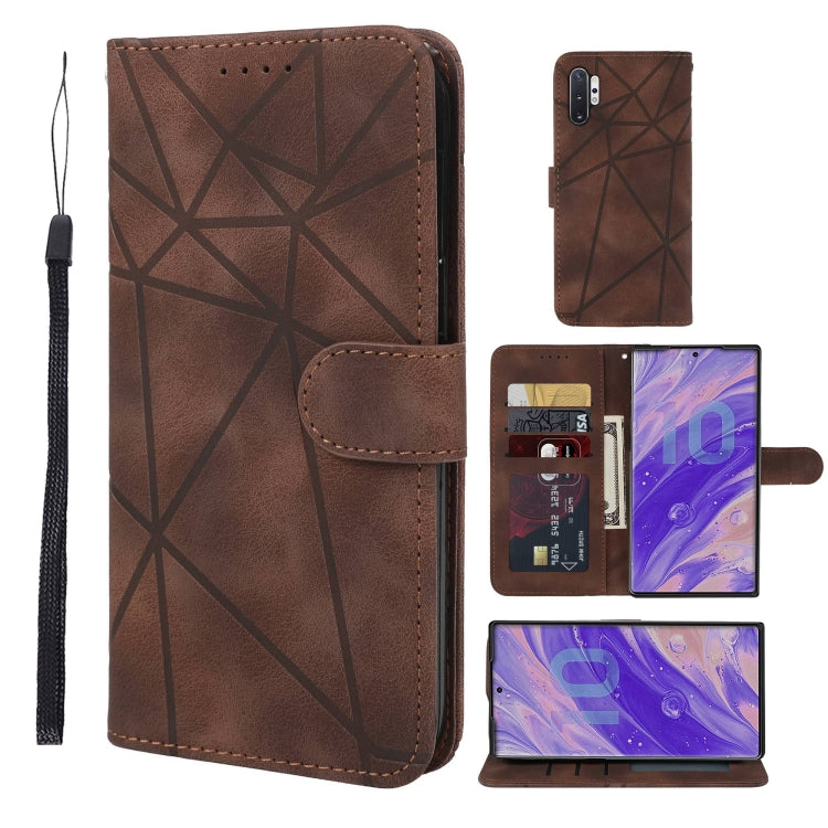 Skin Feel Geometric Lines Leather Phone Case, For Samsung Galaxy Note10, For Samsung Galaxy Note10+, For Samsung Galaxy S10 5G, For Samsung Galaxy A50, For Samsung Galaxy S10+