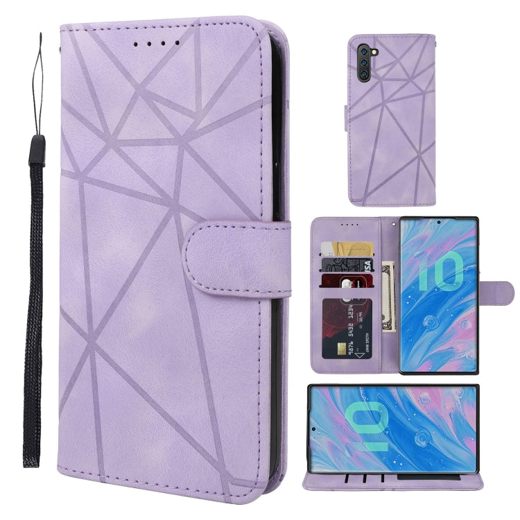 Skin Feel Geometric Lines Leather Phone Case, For Samsung Galaxy Note10, For Samsung Galaxy Note10+, For Samsung Galaxy S10 5G, For Samsung Galaxy A50, For Samsung Galaxy S10+