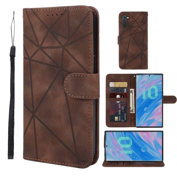 Skin Feel Geometric Lines Leather Phone Case, For Samsung Galaxy Note10, For Samsung Galaxy Note10+, For Samsung Galaxy S10 5G, For Samsung Galaxy A50, For Samsung Galaxy S10+