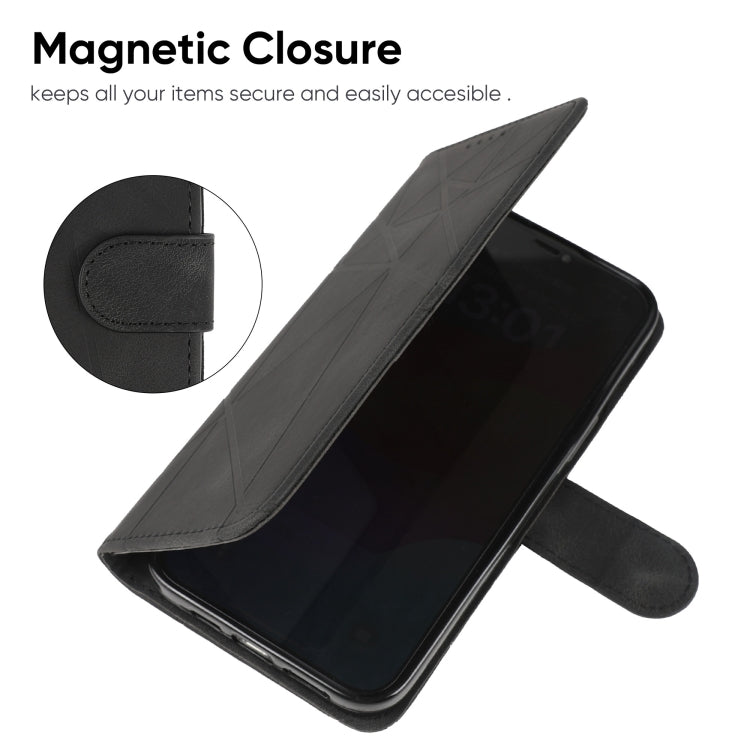 Skin Feel Geometric Lines Leather Phone Case, For Samsung Galaxy S10