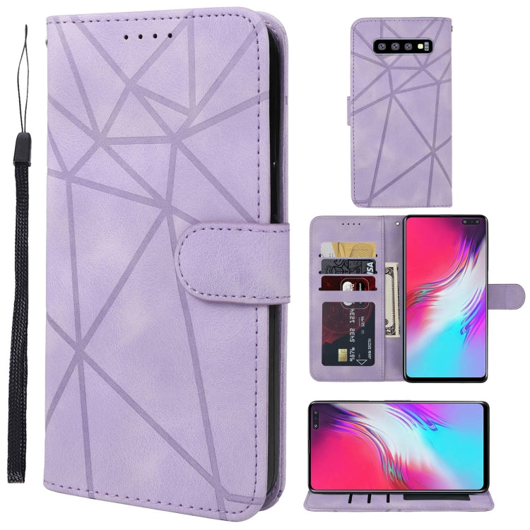 Skin Feel Geometric Lines Leather Phone Case, For Samsung Galaxy Note10, For Samsung Galaxy Note10+, For Samsung Galaxy S10 5G, For Samsung Galaxy A50, For Samsung Galaxy S10+