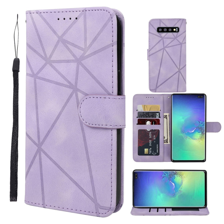 Skin Feel Geometric Lines Leather Phone Case, For Samsung Galaxy Note10, For Samsung Galaxy Note10+, For Samsung Galaxy S10 5G, For Samsung Galaxy A50, For Samsung Galaxy S10+