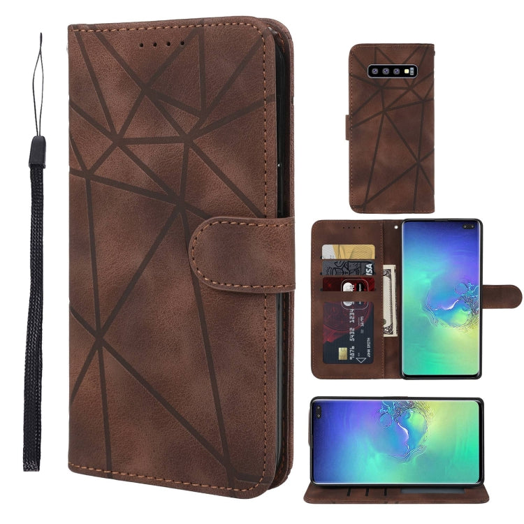 Skin Feel Geometric Lines Leather Phone Case, For Samsung Galaxy Note10, For Samsung Galaxy Note10+, For Samsung Galaxy S10 5G, For Samsung Galaxy A50, For Samsung Galaxy S10+