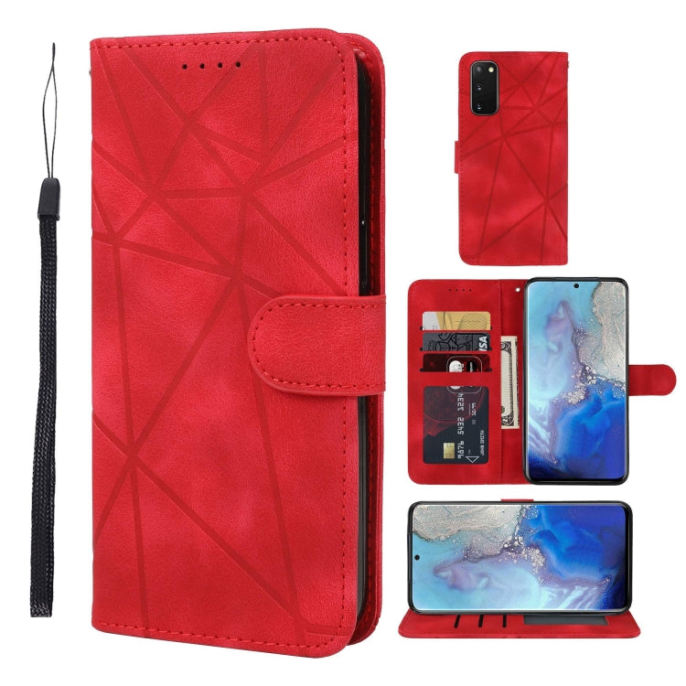 Skin Feel Geometric Lines Leather Phone Case, For Samsung Galaxy S20 Ultra, For Samsung Galaxy S20, For Samsung Galaxy S20+, For Samsung Galaxy S10 Lite, For Samsung Galaxy Note10 Lite