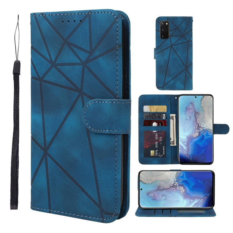 Skin Feel Geometric Lines Leather Phone Case, For Samsung Galaxy S20 Ultra, For Samsung Galaxy S20, For Samsung Galaxy S20+, For Samsung Galaxy S10 Lite, For Samsung Galaxy Note10 Lite