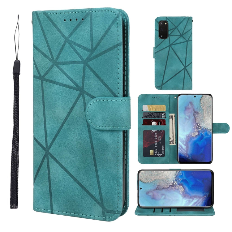 Skin Feel Geometric Lines Leather Phone Case, For Samsung Galaxy S20 Ultra, For Samsung Galaxy S20, For Samsung Galaxy S20+, For Samsung Galaxy S10 Lite, For Samsung Galaxy Note10 Lite