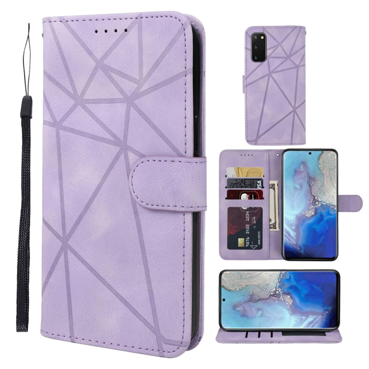 Skin Feel Geometric Lines Leather Phone Case, For Samsung Galaxy S20 Ultra, For Samsung Galaxy S20, For Samsung Galaxy S20+, For Samsung Galaxy S10 Lite, For Samsung Galaxy Note10 Lite