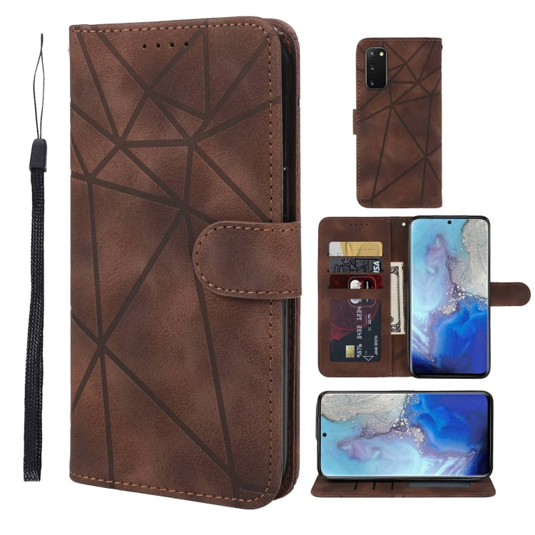 Skin Feel Geometric Lines Leather Phone Case, For Samsung Galaxy S20 Ultra, For Samsung Galaxy S20, For Samsung Galaxy S20+, For Samsung Galaxy S10 Lite, For Samsung Galaxy Note10 Lite