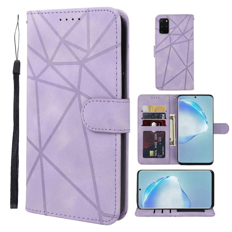 Skin Feel Geometric Lines Leather Phone Case, For Samsung Galaxy S20 Ultra, For Samsung Galaxy S20, For Samsung Galaxy S20+, For Samsung Galaxy S10 Lite, For Samsung Galaxy Note10 Lite