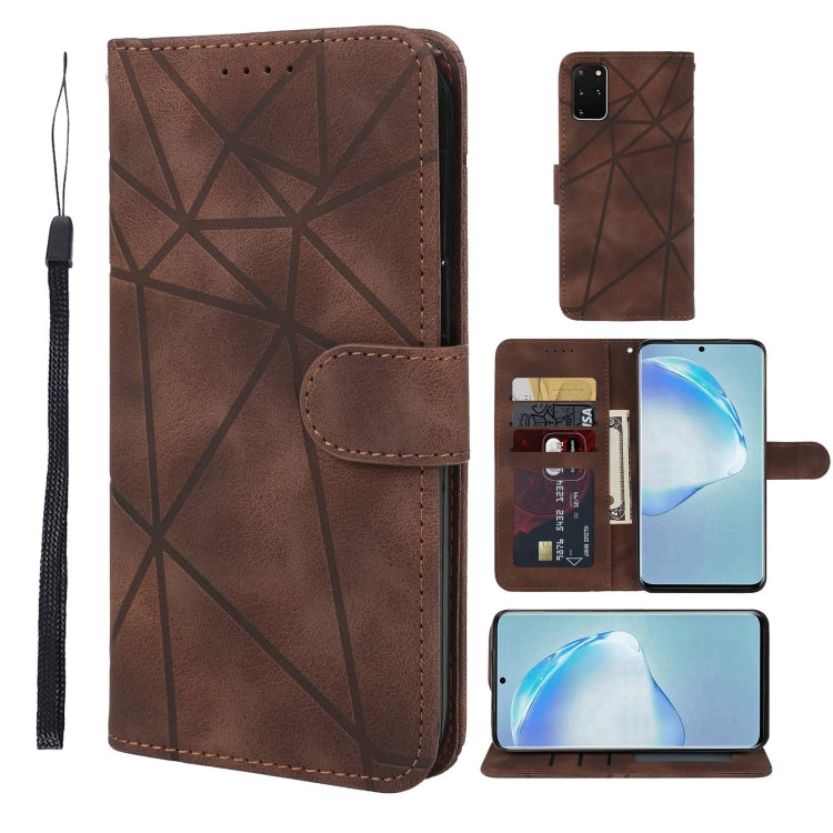 Skin Feel Geometric Lines Leather Phone Case, For Samsung Galaxy S20 Ultra, For Samsung Galaxy S20, For Samsung Galaxy S20+, For Samsung Galaxy S10 Lite, For Samsung Galaxy Note10 Lite