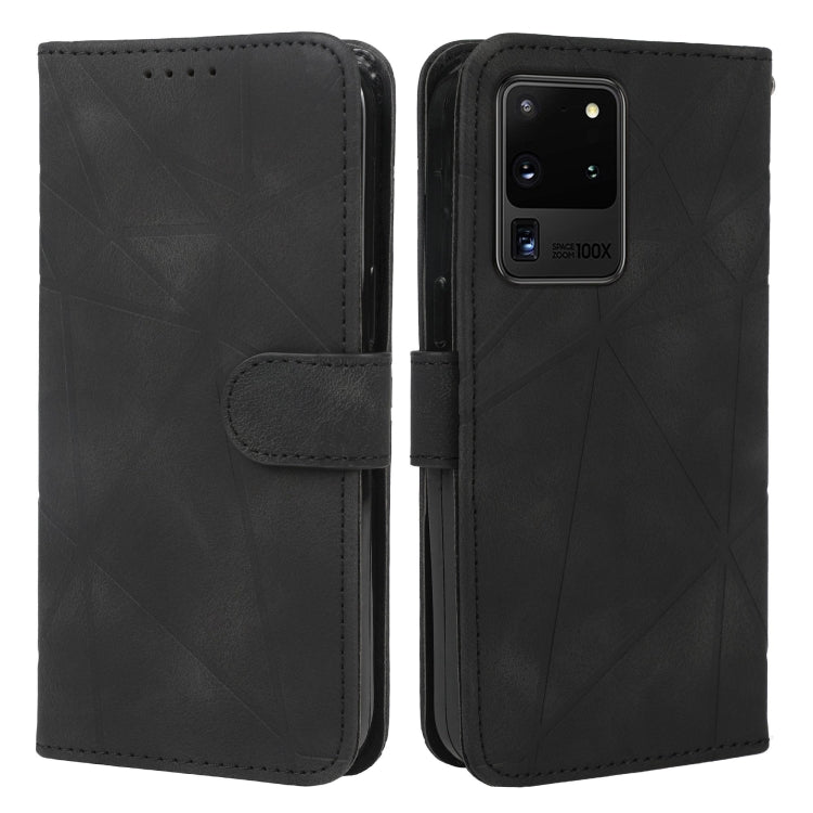 Skin Feel Geometric Lines Leather Phone Case, For Samsung Galaxy S20 Ultra, For Samsung Galaxy S20, For Samsung Galaxy S20+, For Samsung Galaxy S10 Lite, For Samsung Galaxy Note10 Lite