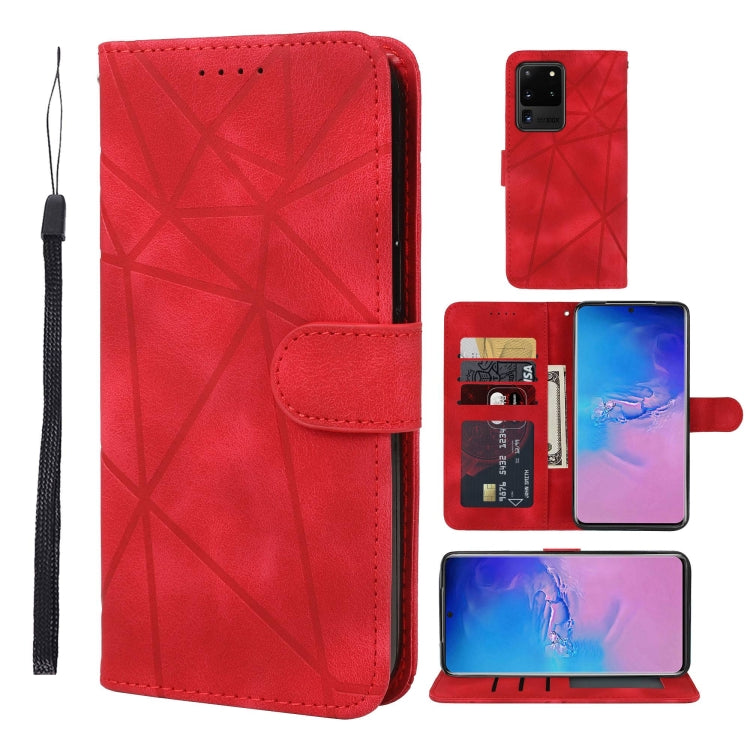 Skin Feel Geometric Lines Leather Phone Case, For Samsung Galaxy S20 Ultra, For Samsung Galaxy S20, For Samsung Galaxy S20+, For Samsung Galaxy S10 Lite, For Samsung Galaxy Note10 Lite