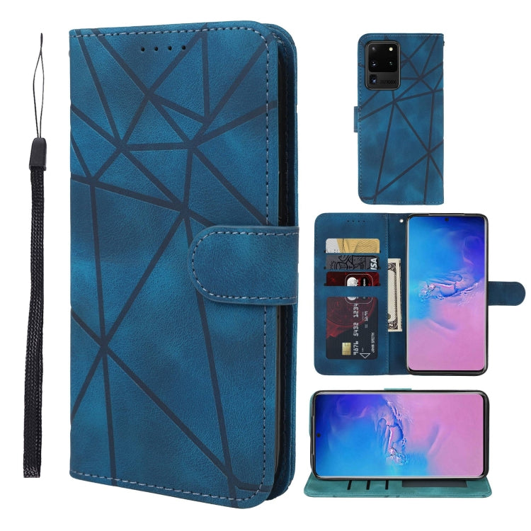 Skin Feel Geometric Lines Leather Phone Case, For Samsung Galaxy S20 Ultra, For Samsung Galaxy S20, For Samsung Galaxy S20+, For Samsung Galaxy S10 Lite, For Samsung Galaxy Note10 Lite