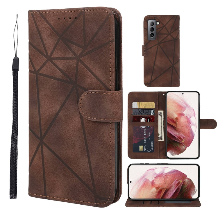 Skin Feel Geometric Lines Leather Phone Case, For Samsung Galaxy A03s US, For Samsung Galaxy A22 4G, For Samsung Galaxy A22 5G, For Samsung Galaxy S21 FE 5G, For Samsung Galaxy A32 4G