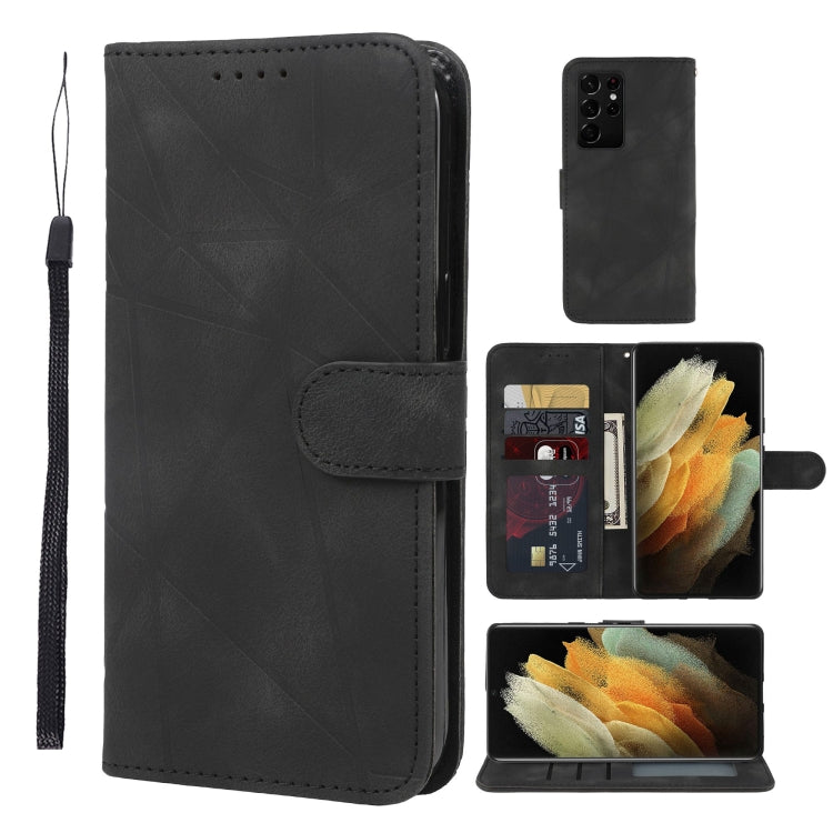 Skin Feel Geometric Lines Leather Phone Case, For Samsung Galaxy S21+ 5G, For Samsung Galaxy S21 Ultra 5G, For Samsung Galaxy A02s US, For Samsung Galaxy A42 5G
