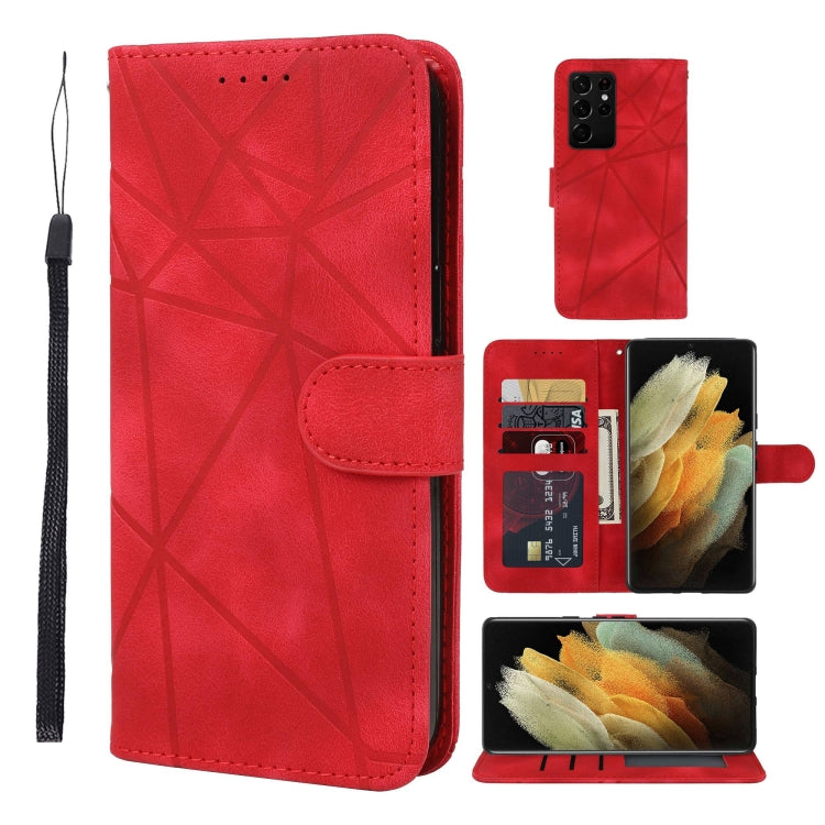 Skin Feel Geometric Lines Leather Phone Case, For Samsung Galaxy S21+ 5G, For Samsung Galaxy S21 Ultra 5G, For Samsung Galaxy A02s US, For Samsung Galaxy A42 5G