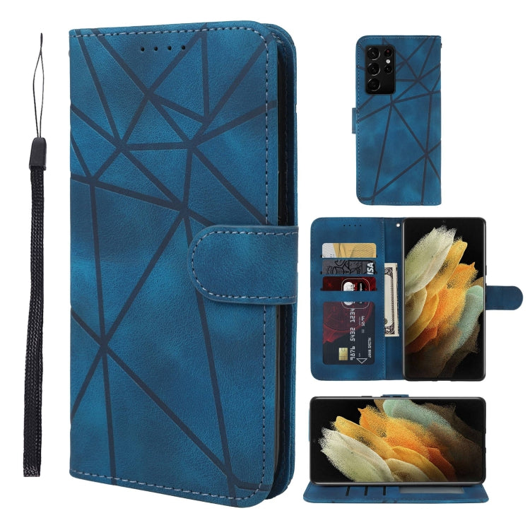 Skin Feel Geometric Lines Leather Phone Case, For Samsung Galaxy S21+ 5G, For Samsung Galaxy S21 Ultra 5G, For Samsung Galaxy A02s US, For Samsung Galaxy A42 5G