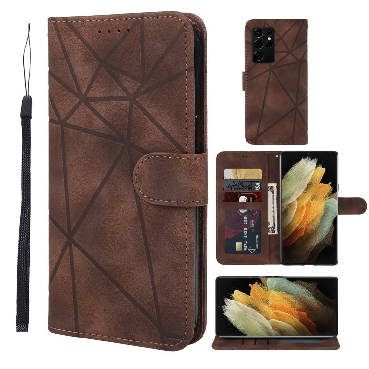 Skin Feel Geometric Lines Leather Phone Case, For Samsung Galaxy A32 5G, For Samsung Galaxy S21 5G, For Samsung Galaxy S21+ 5G, For Samsung Galaxy S21 Ultra 5G, For Samsung Galaxy A02s US